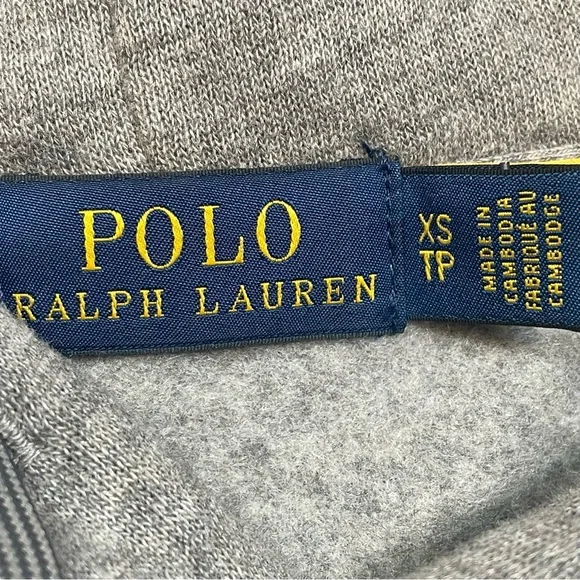 Polo Ralph Lauren Big Pony Fleece Hoodie Sweatshirt Dress Grey Size XS NWT $168 - Picture 4 of 11
